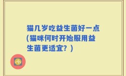 猫几岁吃益生菌好一点(猫咪何时开始服用益生菌更适宜？)