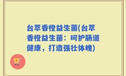 台萃香橙益生菌(台萃香橙益生菌：呵护肠道健康，打造强壮体魄)