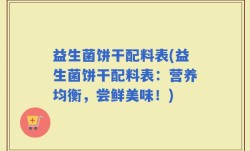 益生菌饼干配料表(益生菌饼干配料表：营养均衡，尝鲜美味！)