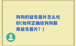 狗狗的益生菌片怎么吃好(如何正确给狗狗服用益生菌片？)