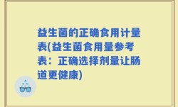 益生菌的正确食用计量表(益生菌食用量参考表：正确选择剂量让肠道更健康)