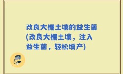 改良大棚土壤的益生菌(改良大棚土壤，注入益生菌，轻松增产)