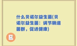 什么贝诺尔益生菌(贝诺尔益生菌：调节肠道菌群，促进健康)