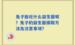 兔子能吃什么益生菌呢？兔子的益生菌摄取方法及注意事项？