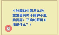 小肚腩益生菌怎么吃(益生菌有助于缓解小肚腩问题：正确的服用方法是什么？)