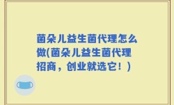 菌朵儿益生菌代理怎么做(菌朵儿益生菌代理招商，创业就选它！)