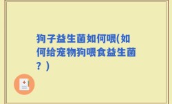 狗子益生菌如何喂(如何给宠物狗喂食益生菌？)