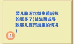 婴儿腹泻吃益生菌后拉的更多了(益生菌或导致婴儿腹泻加重的情况)