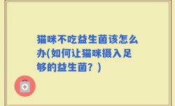 猫咪不吃益生菌该怎么办(如何让猫咪摄入足够的益生菌？)