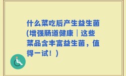 什么菜吃后产生益生菌(增强肠道健康│这些菜品含丰富益生菌，值得一试！)