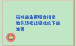猫咪益生菌喂食指南 教你轻松让猫咪吃下益生菌