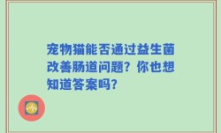 宠物猫能否通过益生菌改善肠道问题？你也想知道答案吗？