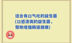 适合有口气吃的益生菌(口感清爽的益生菌，帮助增强肠道健康)