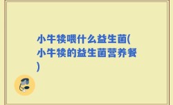 小牛犊喂什么益生菌(小牛犊的益生菌营养餐)