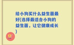 给小狗买什么益生菌最好(选择最适合小狗的益生菌，让它健康成长)
