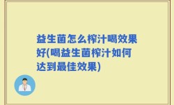 益生菌怎么榨汁喝效果好(喝益生菌榨汁如何达到最佳效果)