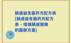 肠道益生菌药方配方表(肠道益生菌药方配方表 - 增强肠道健康的菌群方案)