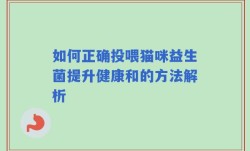 如何正确投喂猫咪益生菌提升健康和的方法解析