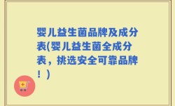 婴儿益生菌品牌及成分表(婴儿益生菌全成分表，挑选安全可靠品牌！)