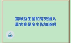 猫咪益生菌的有效摄入量究竟是多少你知道吗