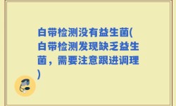 白带检测没有益生菌(白带检测发现缺乏益生菌，需要注意跟进调理)