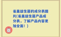 雀巢益生菌的成分表图片(雀巢益生菌产品成分表，了解产品内容更加全面！)