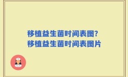 移植益生菌时间表图？移植益生菌时间表图片