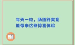 每天一粒，肠道舒爽竟能带来这些惊喜体验