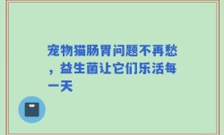 宠物猫肠胃问题不再愁，益生菌让它们乐活每一天