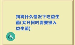狗狗什么情况下吃益生菌(犬只何时需要摄入益生菌)
