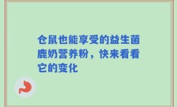 仓鼠也能享受的益生菌鹿奶营养粉，快来看看它的变化