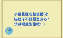 小猫胀肚吃益生菌(小猫肚子不舒服怎么办？试试喂益生菌吧！)