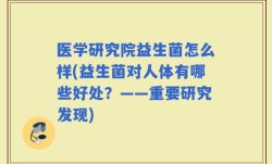 医学研究院益生菌怎么样(益生菌对人体有哪些好处？——重要研究发现)