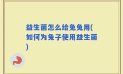 益生菌怎么给兔兔用(如何为兔子使用益生菌)