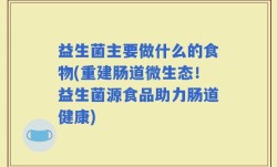 益生菌主要做什么的食物(重建肠道微生态！益生菌源食品助力肠道健康)
