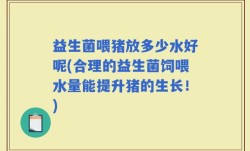 益生菌喂猪放多少水好呢(合理的益生菌饲喂水量能提升猪的生长！)