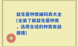 益生菌种类编码表大全(全面了解益生菌种类，选择合适的种类有益健康)