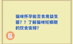 猫咪怀孕能否食用益生菌？？了解猫咪妊娠期的饮食安排？