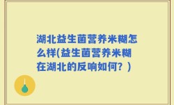 湖北益生菌营养米糊怎么样(益生菌营养米糊在湖北的反响如何？)