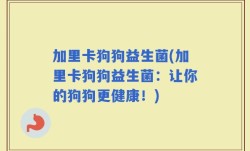 加里卡狗狗益生菌(加里卡狗狗益生菌：让你的狗狗更健康！)