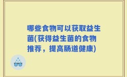 哪些食物可以获取益生菌(获得益生菌的食物推荐，提高肠道健康)