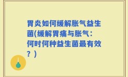 胃炎如何缓解胀气益生菌(缓解胃痛与胀气：何时何种益生菌最有效？)