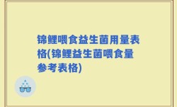 锦鲤喂食益生菌用量表格(锦鲤益生菌喂食量参考表格)