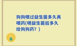 狗狗喂过益生菌多久再喂药(喂益生菌后多久给狗狗药？)