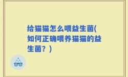 给猫猫怎么喂益生菌(如何正确喂养猫猫的益生菌？)