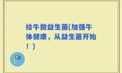 给牛做益生菌(加强牛体健康，从益生菌开始！)