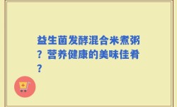 益生菌发酵混合米煮粥？营养健康的美味佳肴？
