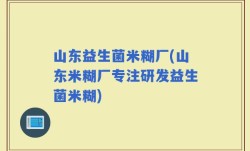 山东益生菌米糊厂(山东米糊厂专注研发益生菌米糊)