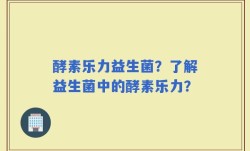 酵素乐力益生菌？了解益生菌中的酵素乐力？