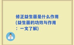 修正益生菌是什么作用(益生菌的功效与作用：一文了解)